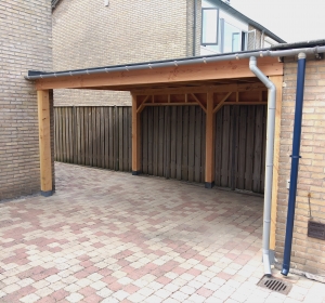 Carport aansluitend op bestaande garage  - Hoveniersbedrijf C.K. van Mourik West-Betuwe Geldermalsen Tiel Culemborg